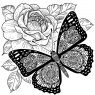 Crafty Individuals Crafty Individuals 'Butterfly and Rose' Red Rubber Stamp CI-606
