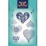 Creative Expressions Katkin Krafts Floral Hearts 6 in x 8 in Clear Stamp Set