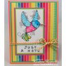 Stampendous Stampendous Cling Rubber Stamp - Pen Pattern Hummingbird