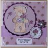 Crafters Companion Popcorn the Bear A6 Stamp - Floral Delight